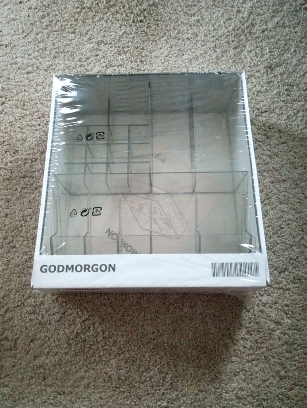 NEW IN BOX IKEA Sweden Godmorgon 12.5"x11"x4" Acrylic Desk Organizer